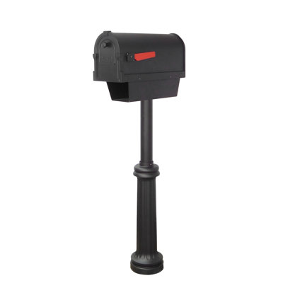 Savannah Aluminum Post Mounted Mailbox with Magnetic Closure