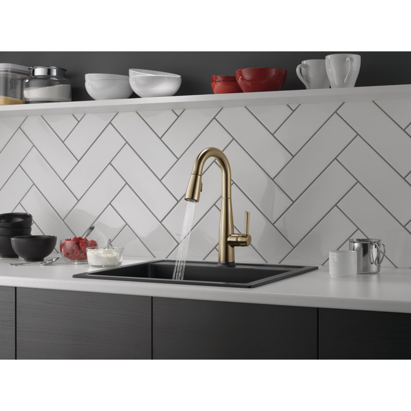 Robinet de bar avec douchette extractible Essa, Bronze champagne