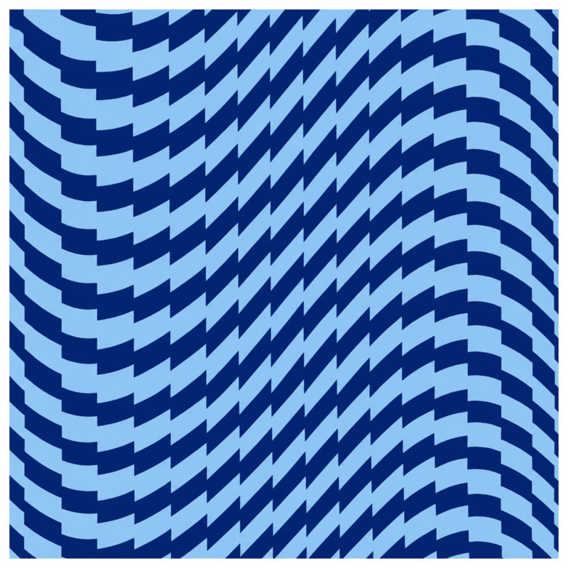 Couvertures bleues à motif géométrique ondulé, 50in W x 60in H