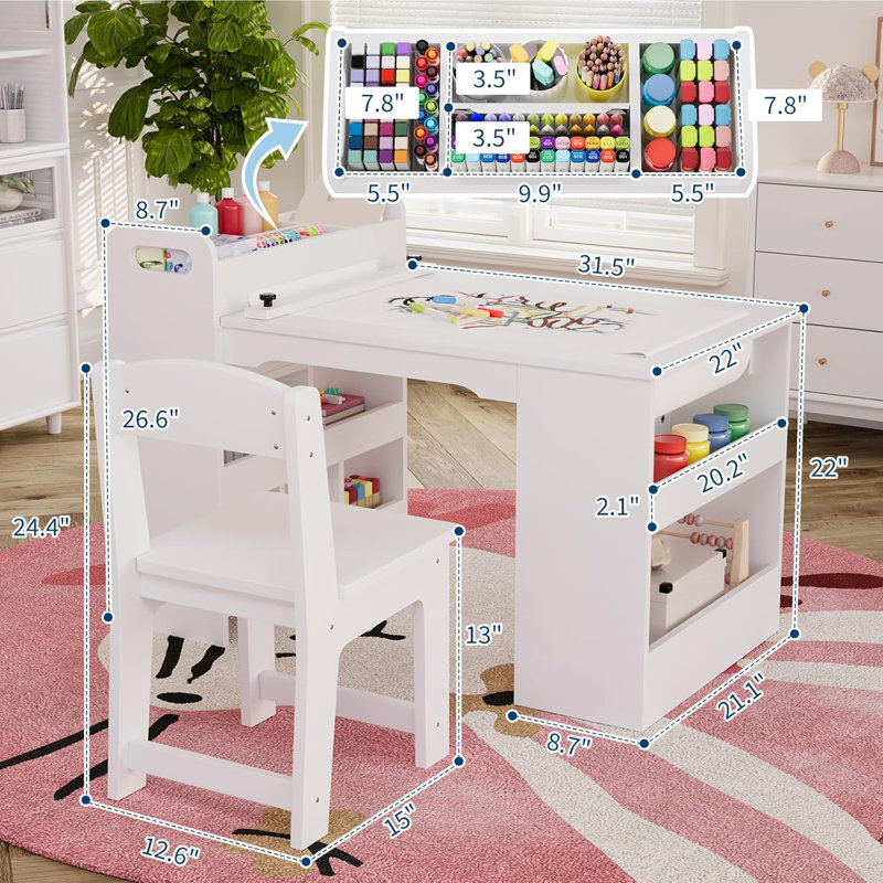 Kids and Chair Set, White