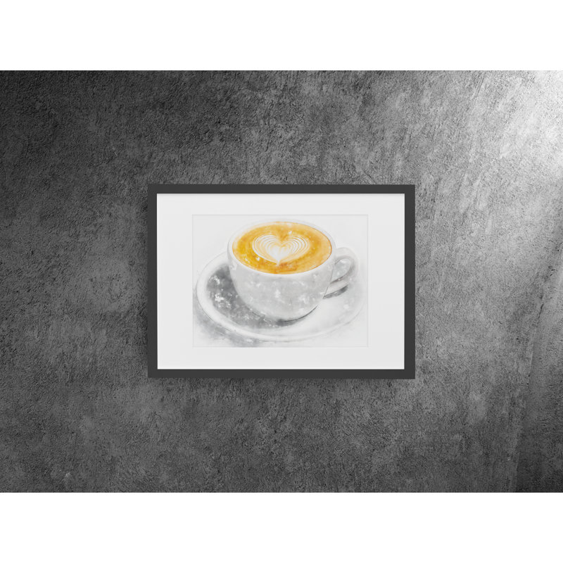 Coffee Cup Framed Wall Art Print - Single Picture Frame Illustration