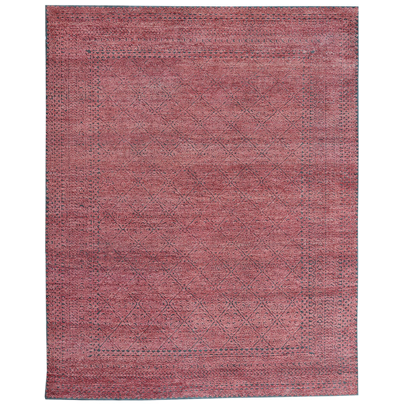 Wool Area Rug in Red, Rectangle 8' x 10'