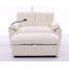Fauteuil de loisir, fauteuil inclinable double, dossier réglable manuellement, accoudoirs rembourrés, port de charge USB latéral et support pour téléphone, livré avec un repose-pieds de rangement assorti-2135593285