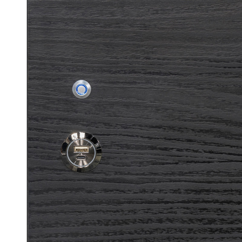 Kayner Bed With LED Lights - Charcoal, King