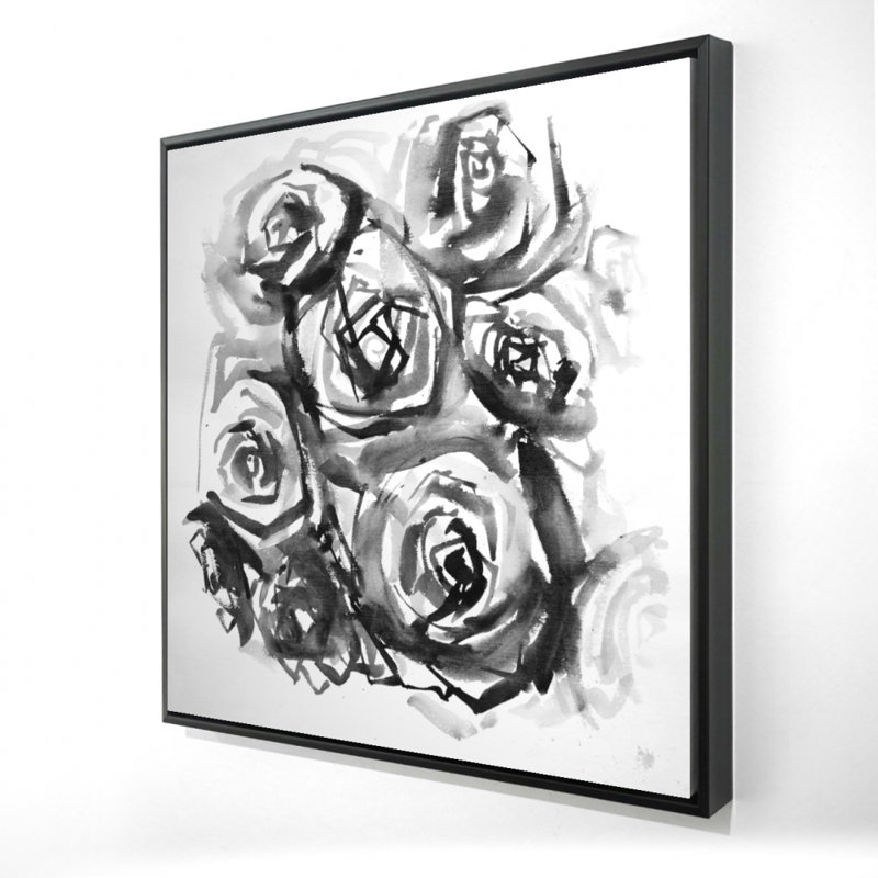 "Roses abstraites monochromes"
