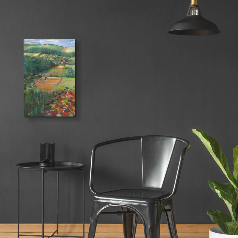 «Country Fields» par Carol Rowan, art mural en verre acrylique, H 24 po x l 16 po x P 0,2 po