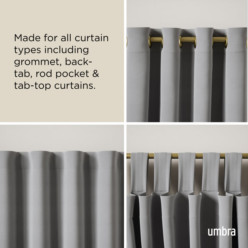 Gold Adjustable Steel Curtain Rod with Matching Finials