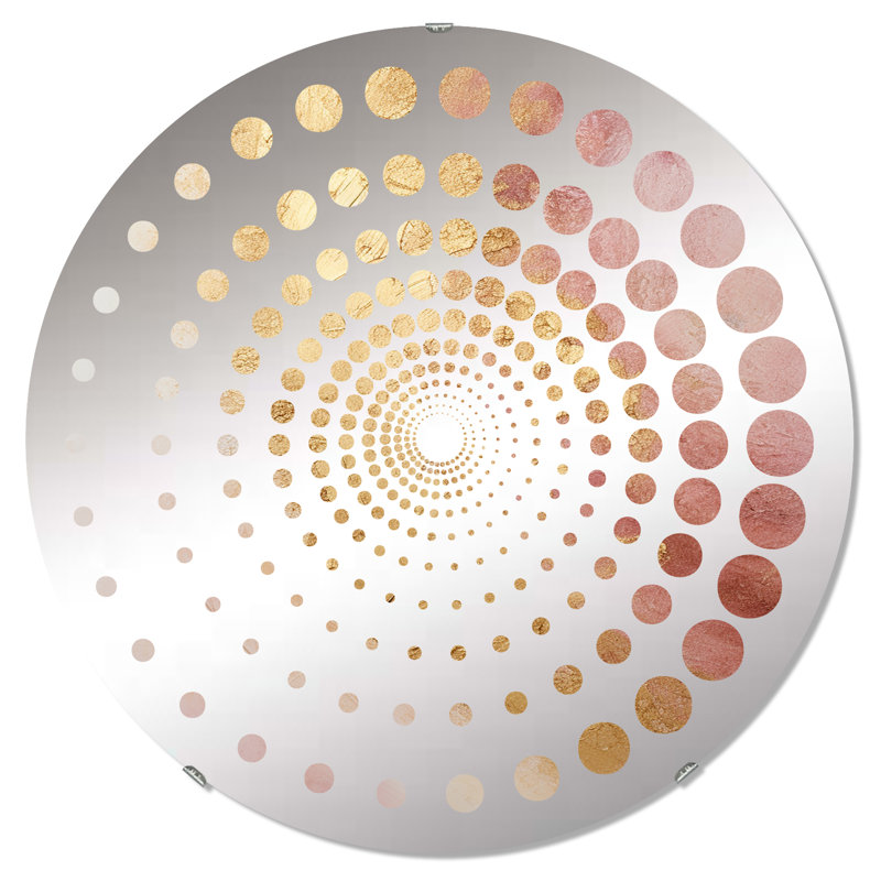 Miroir décoratif doré et rose du désert Spiral I - Spiral Dot, 23,6 po x 23,6 po