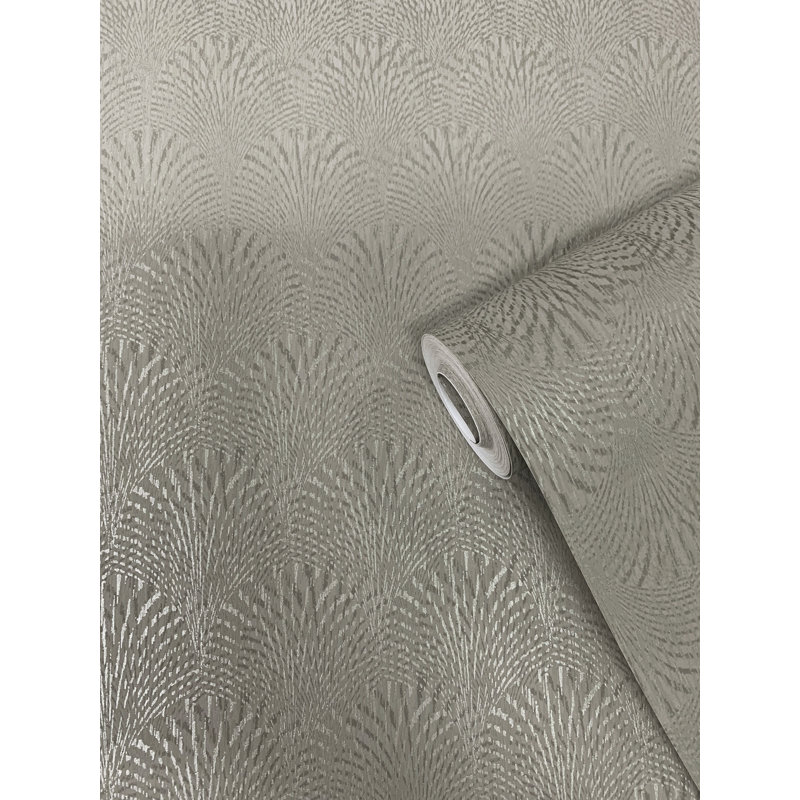Boutique Geometric Fan Wallpaper Roll, Beige