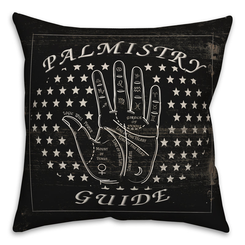  Housse et insert de coussin carré Palmistry Guide, 20 po X 20 po