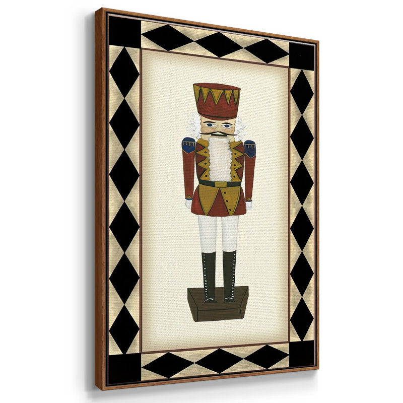 " Nutcracker ", 25" H x 17" W x 1.5" D, Walnut Floater Framed