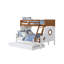 Lit superposé simple au-dessus d'un lit double de style moderne moderne avec rails en échelle attachés et structure de joint verrouillable pour lit supérieur au fini chêne sécuritaire Lit inférieur au fini blanc-130622854
