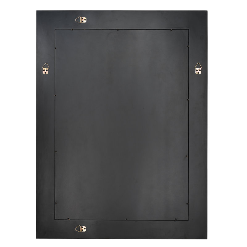 Rorschach Flat Engineered Wood Beveled Wall Mirror, Cream/Gray
