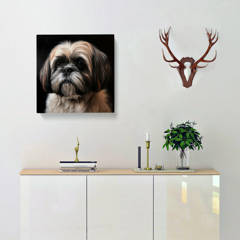 Shih Tzu Realism - No Frame Print, 50cm H x 50cm W x 3cm D