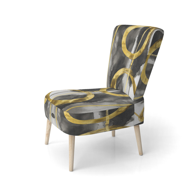 Mettalic II - Chaise d'appoint rembourrée Glam, Mélange de polyester noir