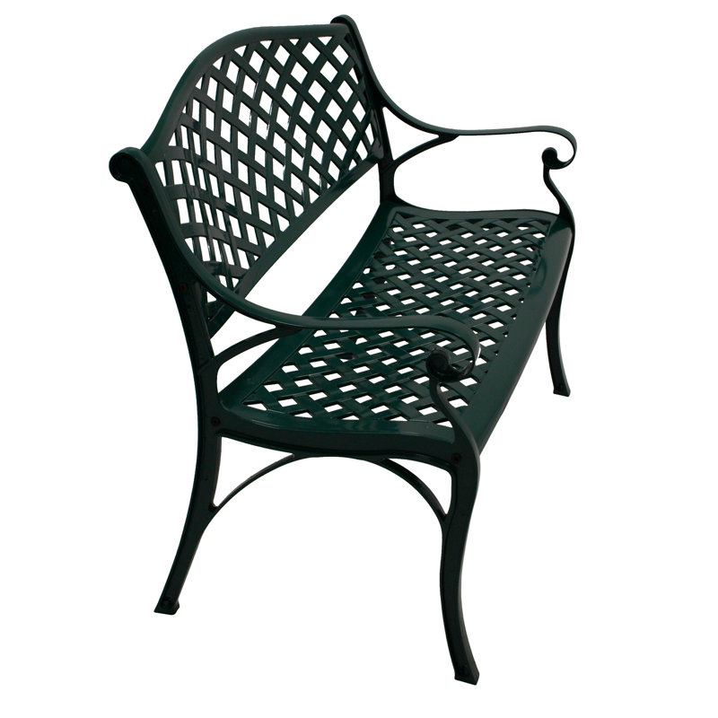 Sprague Aluminum Outdoor Bench, Dark Green