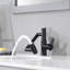 Robinet de lavabo pour salle de bain à un trou avec bec pivotant et poignées-114295613