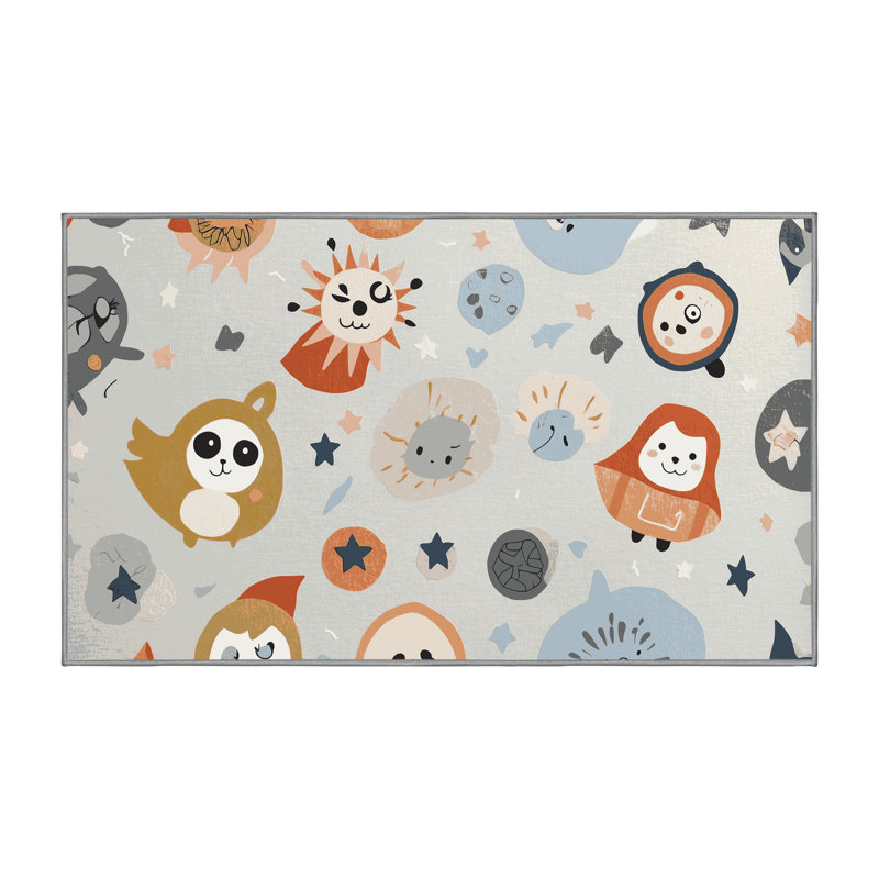 Tapis pour enfants 6 animaux Ginza, Rectangle 2 pi x 3 pi
