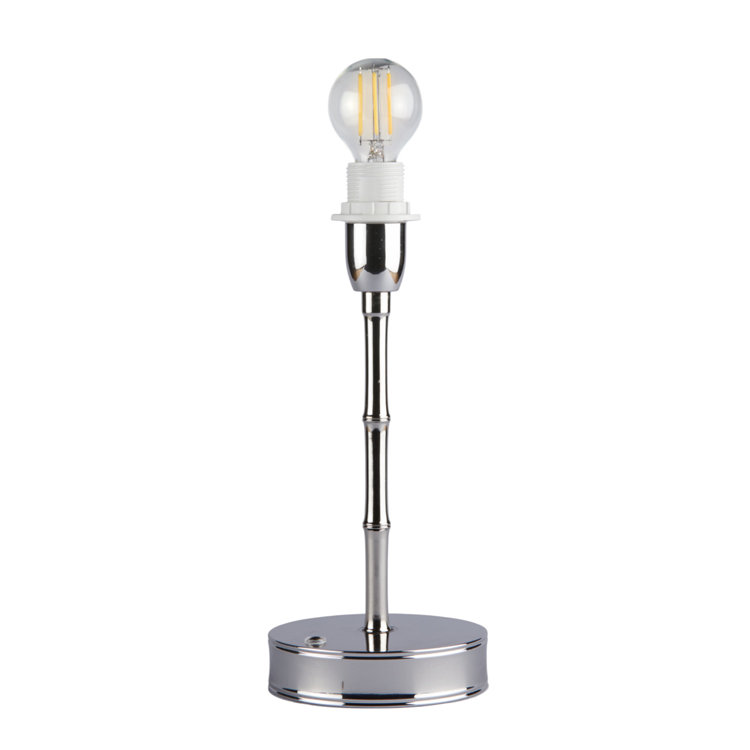 Bamboo Lamp Base, 9.84" H x 6.3" W x 6.3" D, Silver