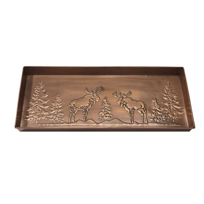 Antique Copper Moose 30 in. x 13 in. Indoor Boot Tray