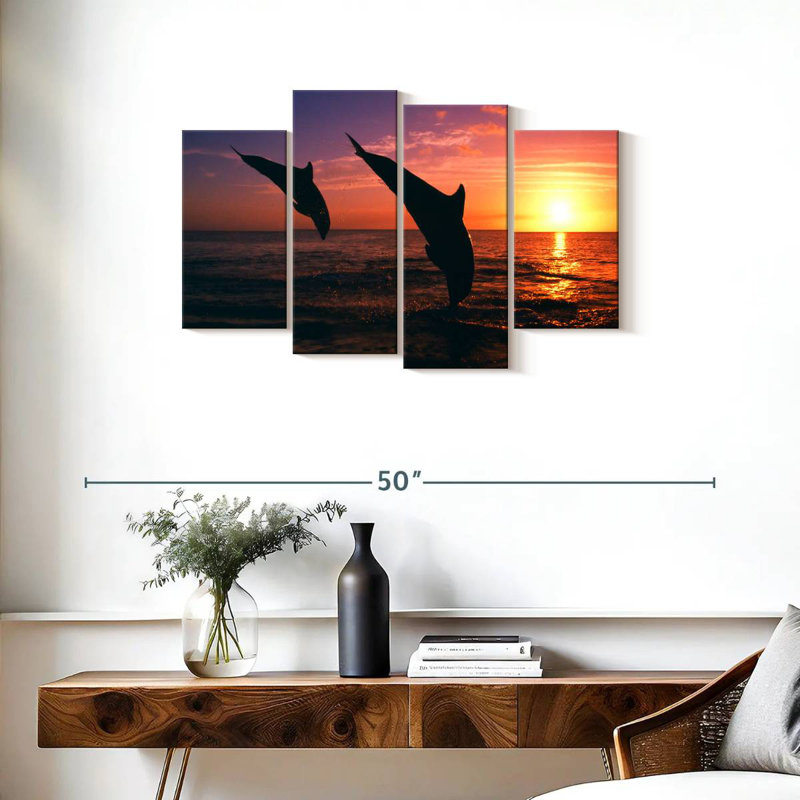 Dancing Bottlenose Dolphins, 22" H x 36" W