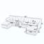 Canapé modulaire modulaire en L avec méridienne réversible, port USB, tiroir de rangement, console avec porte-gobelet rabattable, poches pour accoudoirs et coussins amovibles