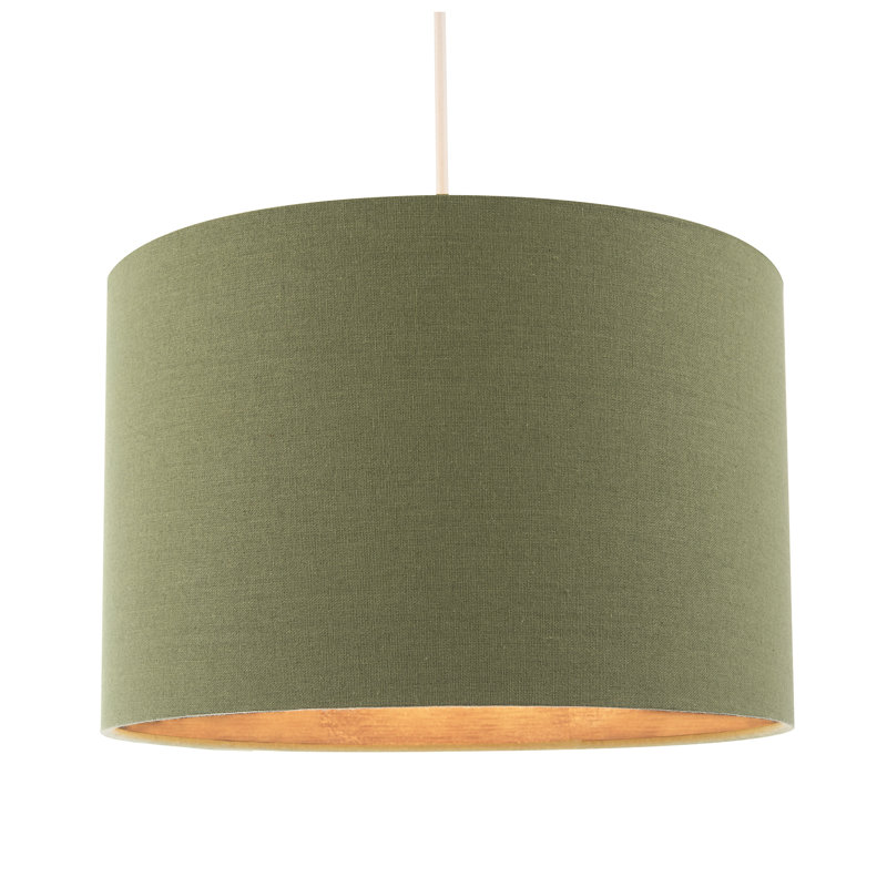 Sleek Lamp Shade In Linen Fabric With Bronze Resin Inner By, Green
