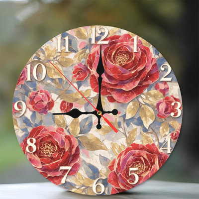 Horloge avec roses rouges