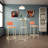 Bar table and chairs three piece set, gold frame, sponge made seat cushions and backrests, bar table with storage function (gold+cushion)-1780466143