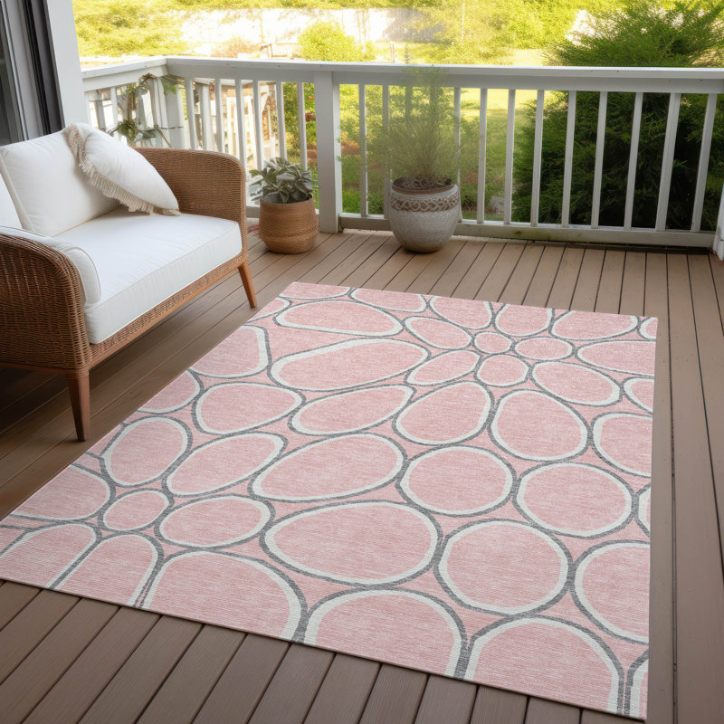Tapis intérieur / extérieur rose Elantra , 10 pi x 14 pi