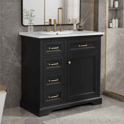 Taylor 36'' Single Bathroom Vanity With Ceramic Top