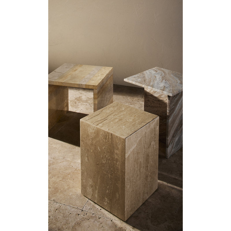 Kynesha 2 Leg Marble Accent Table, Green