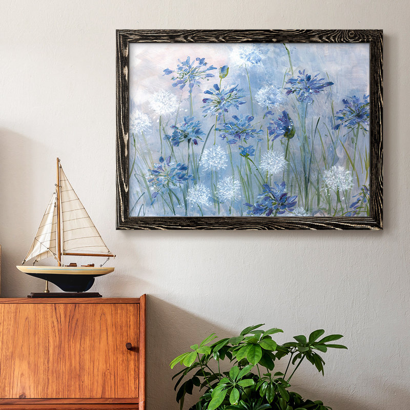 " Dandelion And Agapanthus ", Black, 22" H x 32" W x 1.5" D