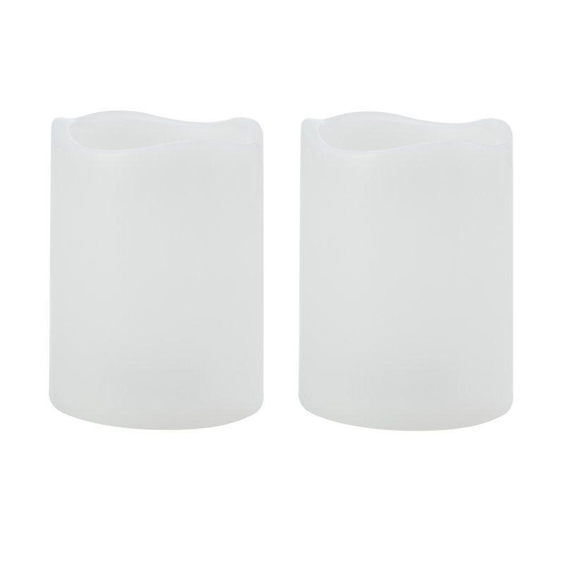 Set of 2 Waterproof LED Pillars, 3x4, White