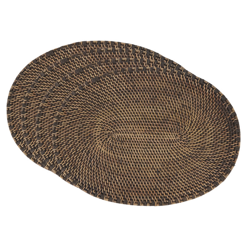 Zadia Jute No Pattern Round Placemat, Brown