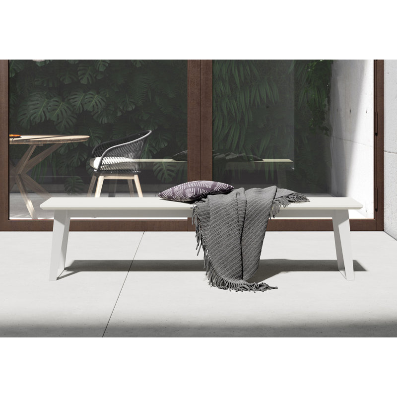 Rami 76" Stone Outdoor Bench, Performance Stone