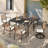 Red Barrel Studio 6 - Person Rectangular Outdoor Swivel Dining Set with Cushions