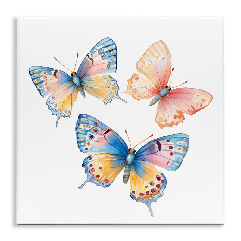 «Whimsical Butterfly Trio», plaque murale par Creative Studio