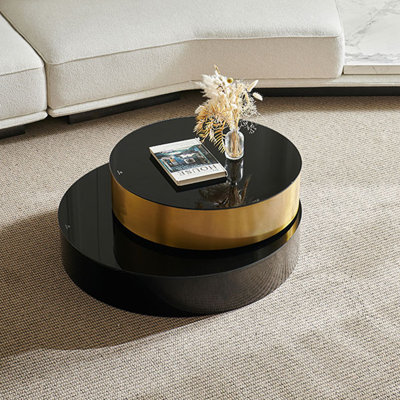 Table basse moderne et luxueuse noire minimaliste