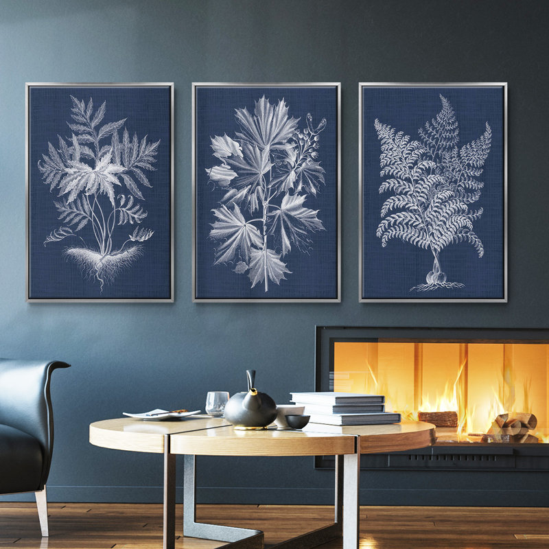 Fleurs des saisons VI 3 pièces, H 40 po x l 78 po, Argent