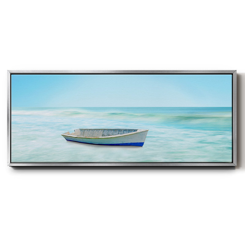 «Boat on a Beach I», toile encadrée, H 8 po x l 20 po