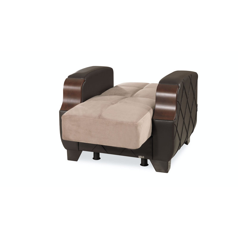 Fauteuil convertible en tissu avec rangement 3-en-1 Olivo, Brun