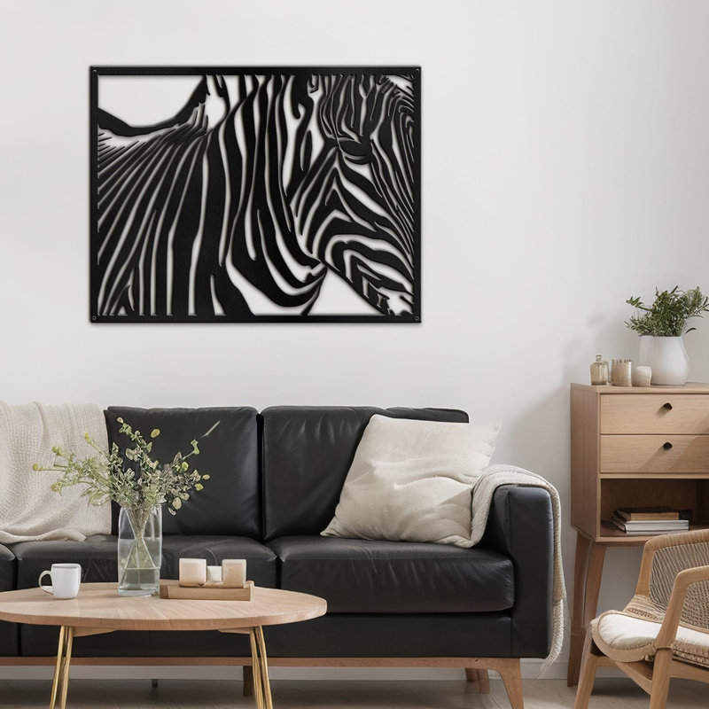 Wall Decor Metal, Black, 20" H x 30" W x 0.05" D