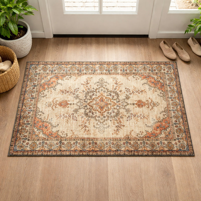 Oriental Machine Tufted Shag Area Rug, Rectangle 40 x 60 cm