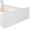 Lit en bois avec tête de lit avec prises de courant, lit extensible avec lit gigogne simple avec trois tiroirs de rangement-3405043-3405040