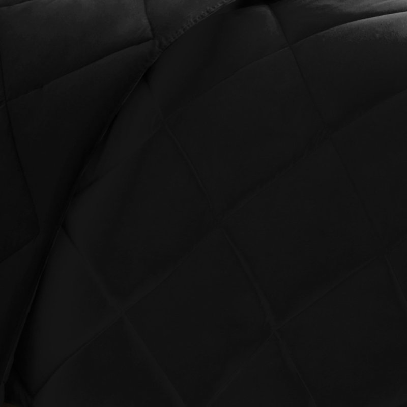 Édredon simple / simple TG avec literie 3M et fine, Édredon double / grand + 2 taies décoratives, Noir