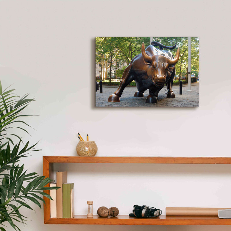 «Bull of Wallstreet», art mural sur toile, H 12 po x l 18 po x P 0,75 po