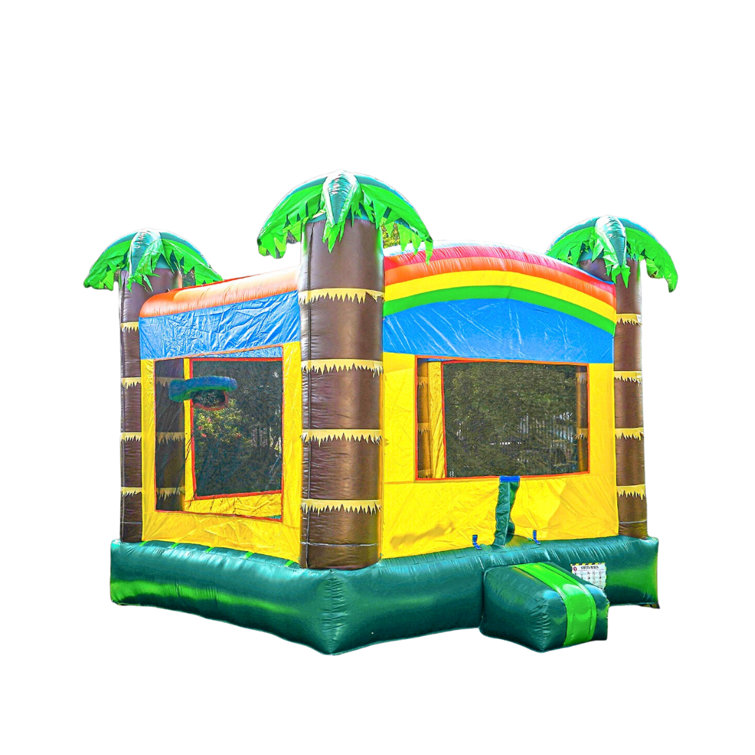 JumpOrange Safari Commercial Grade Bounce House for Kids (with Blower and Basketball Hoop)