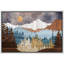 «Western Wood Effect Landscape Abstract Mountain Farmhouse Cabin», impression sur toile encadrée-93389142-93389143