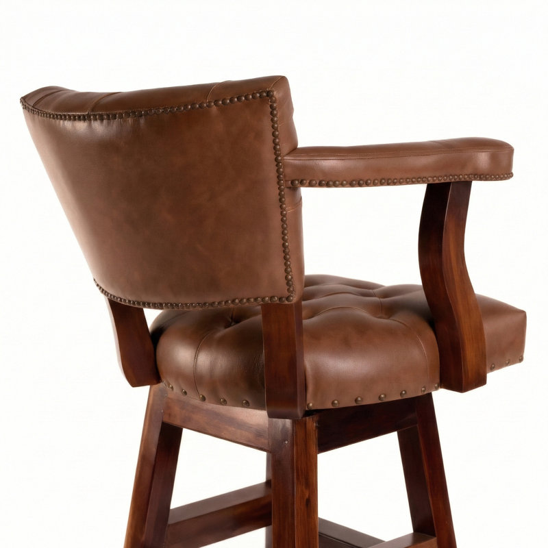 Trophy Tufted, Bar Stool (30" Seat Height), Light Brown